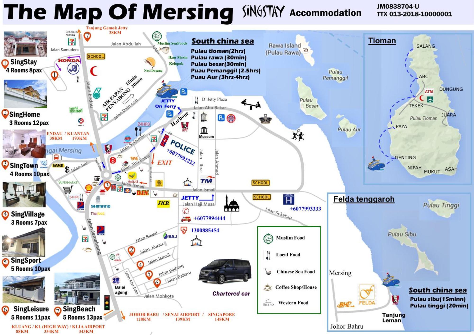 Singsport Holiday House Mersing Esterno foto